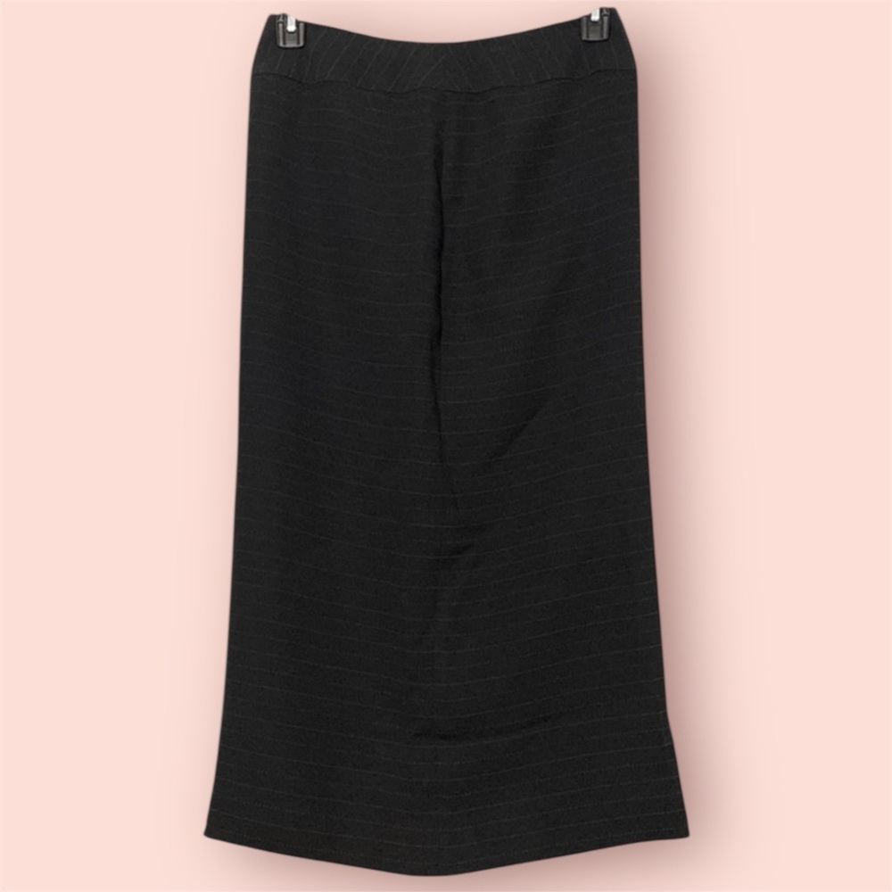 Liz Claiborne Black Striped Midi Skirt